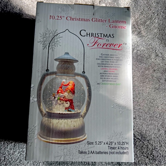 Christmas glitter Gnome lantern NIB - Picture 1 of 4